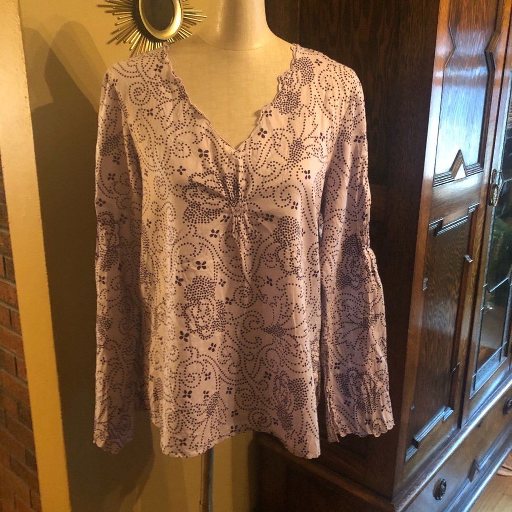 Light purple patterned Cotton Tunic